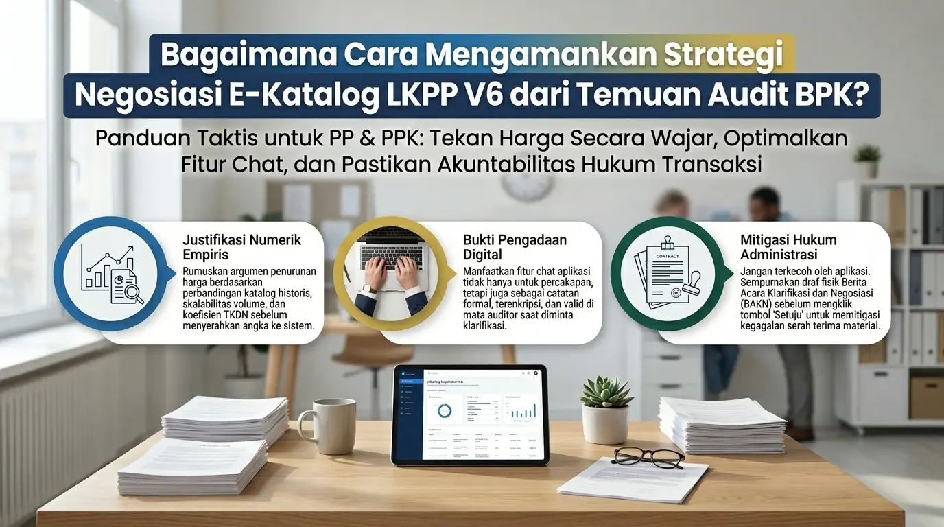 bagaimana strategi negosiasi e katalog v6 lkpp yang aman dari temuan audit bpk