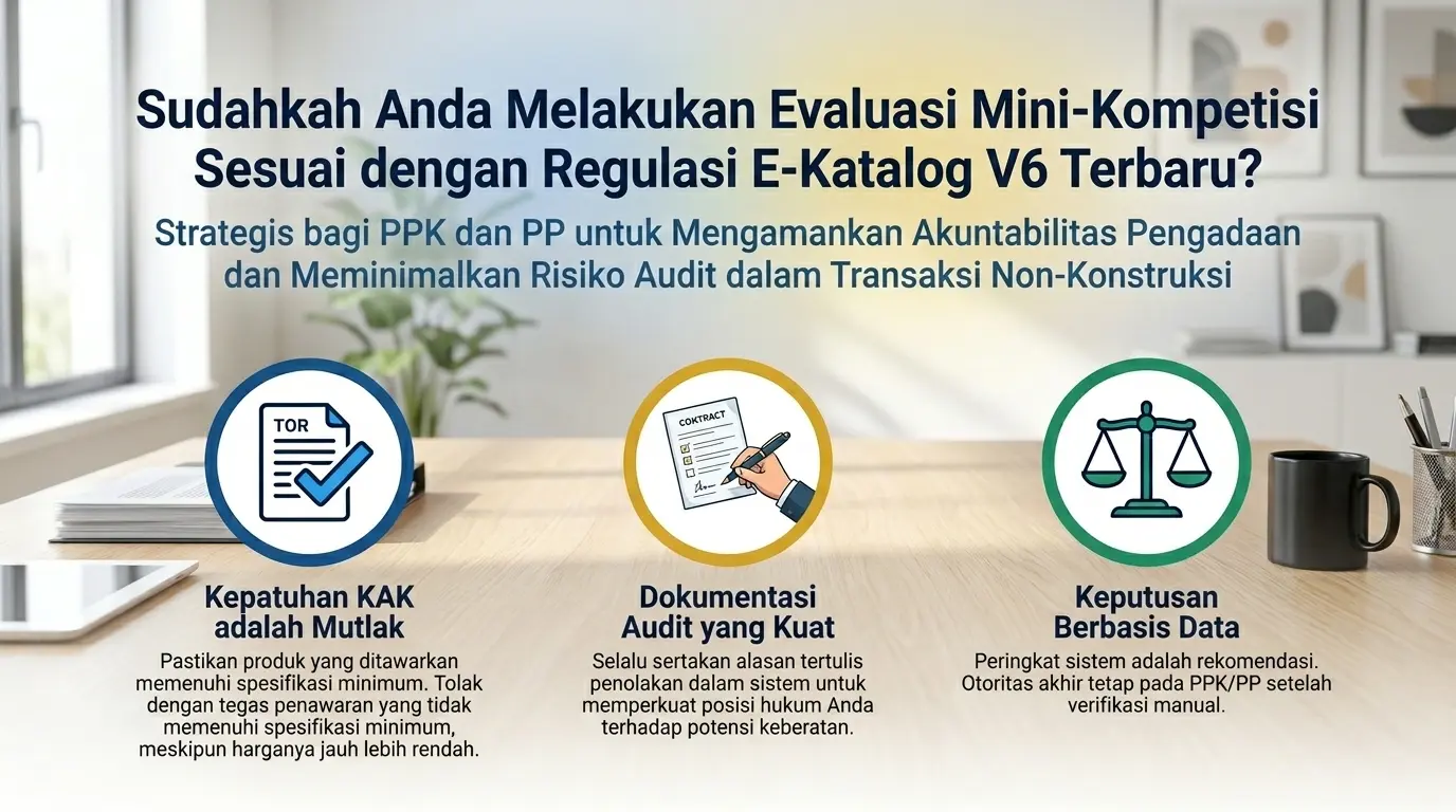 sudahkah anda melakukan evaluasi mini kompetisi sesuai dengan regulasi e katalog v6 terbaru